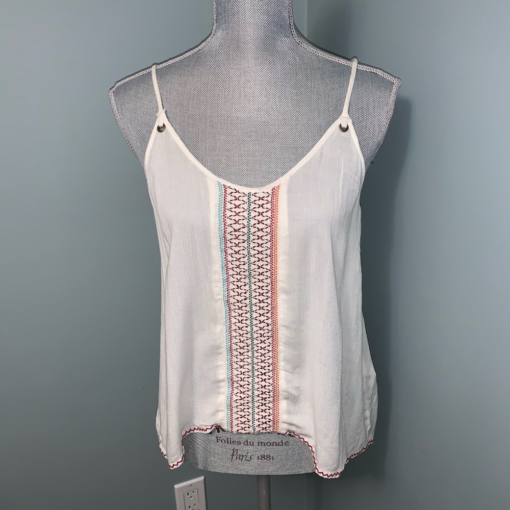 FOREVER 21 embroidered spaghetti strap tank top women’s size medium summer boho